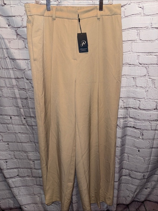 Adrianna Papell Pants - Adrianna Papell Tan Wide-Leg Trousers
